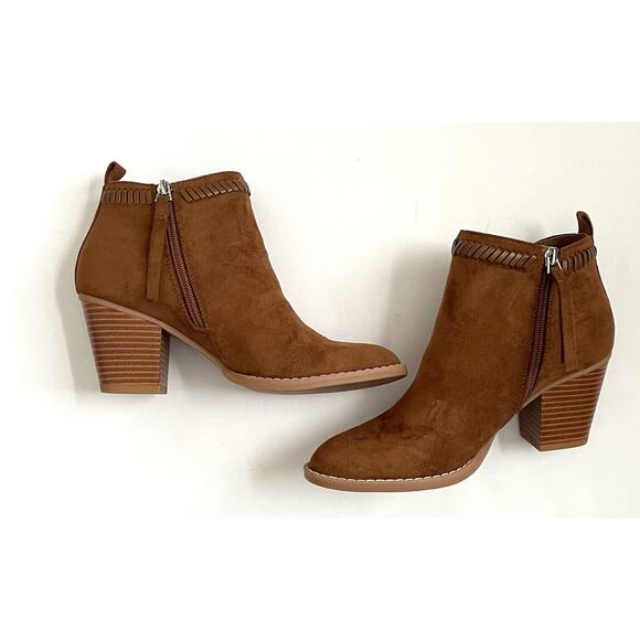 Dolce Vita Heeled Pointed Toe Suede Western Bootie Brown Tan Size 11 NEW - Picture 6 of 7